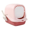thumbnail image 2 of DOLITY Enclosed Cat Litter Pans Hooded Large Front Entry with ing Kitty Litter Pan Pink, 2 of 9