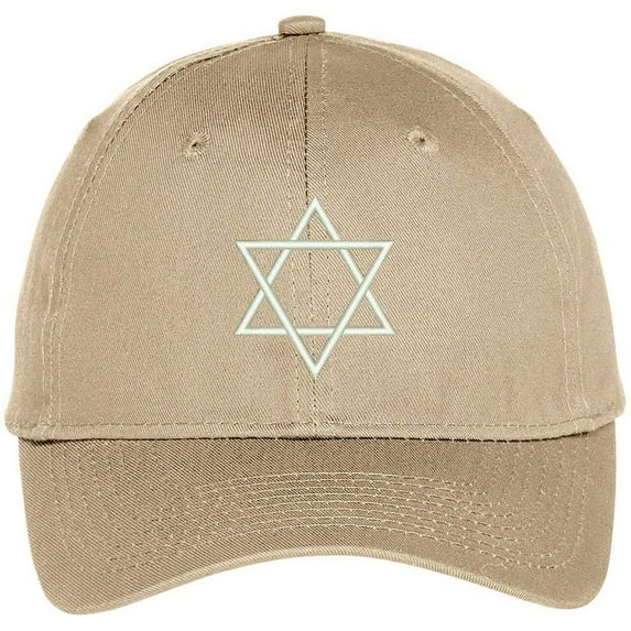 Trendy Apparel Shop Jewish Star of David Symbol Embroidered Baseball Cap - Black