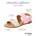 thumbnail image 2 of bebe Girls’ Sandal – Two Strapped Patent Leatherette Glitter Sandals (Toddler/Little Kid), 2 of 7