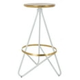 thumbnail image 4 of SAFAVIEH Galexia Mid-Century Retro Metal Bar Stool, White/Gold Top, 4 of 9