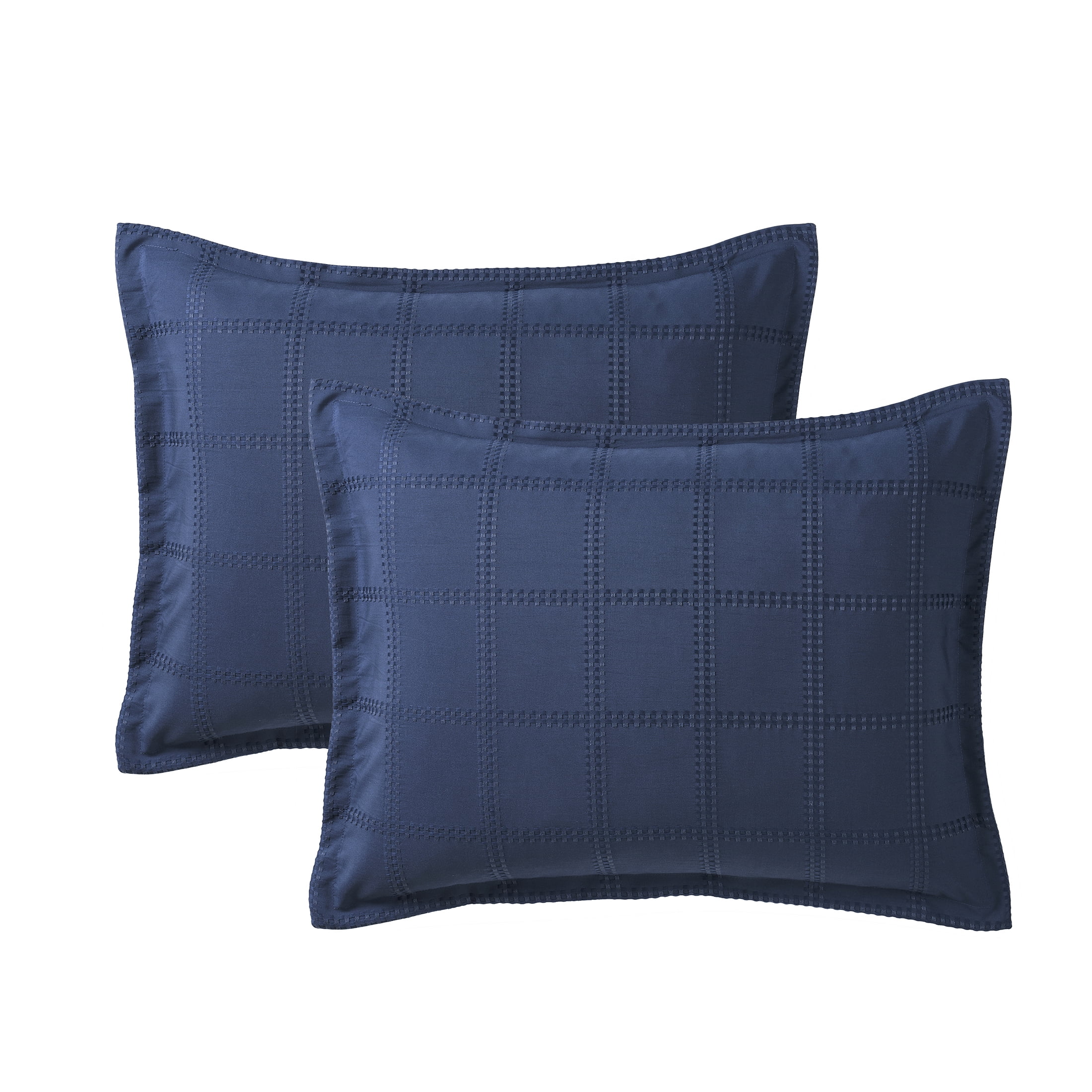 Mainstays 5-Piece Navy Waffle Check Comforter Set, King
