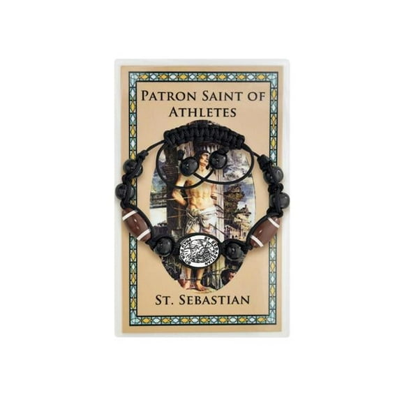 McVan PSD742 St Sebastian Football Holy Card Bracelet