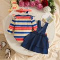 thumbnail image 5 of UAYOTSE Baby Girl Outfits Long Sleeve Top Plaid Suspender Skirt Floral Dress Headband Baby Clothes Size 3-6 Months, 5 of 6