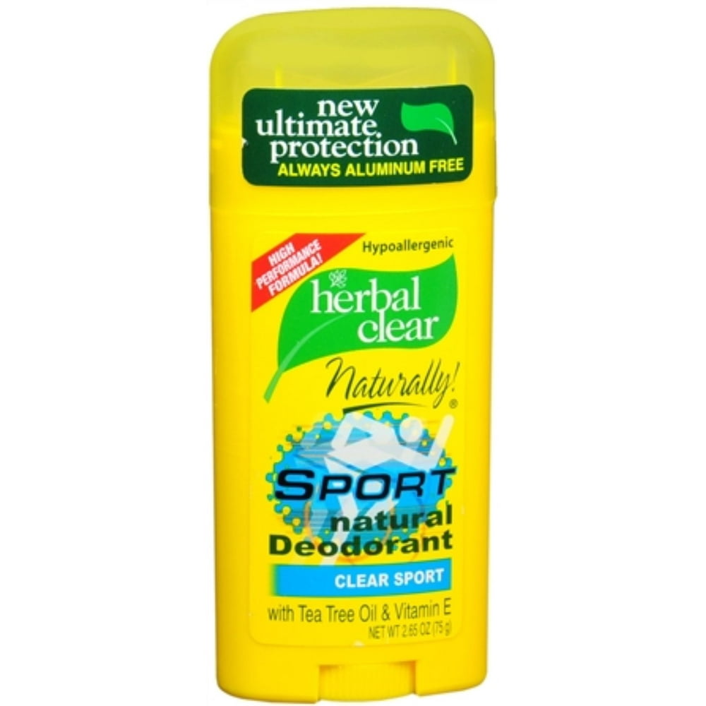 Herbal Clear Natural Deodorant Clear Sport 2.65 oz (Pack of 3