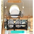 thumbnail image 6 of Simperf Dish Drying Rack, with Drying Mat, Dish Drainer, 2 Tier Stainless Steel Dish Rack Organizer, Rust Resistant Dish Drainer for Kitchen Counter, Stainless Dish Racks for Kitchen Counter, 6 of 10
