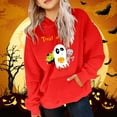 thumbnail image 2 of LIIPEE Girls Boys Hoodies Fall Winter Casual Halloween Long Sleeve Cartoon Pumpkin Graphic Printed Pullover Hooded Sweatshirt With Pocket Kids Classic School Outdoor Hoodie,Red,4-5 Years, 2 of 4