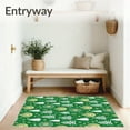 thumbnail image 3 of ODIKA 8'x10' Machine Washable Non-Slip Area Rug, Festive Pine Tree with Starburst and Whimsical Snow Drifts Motif High Traffic Rug with Pad, Green, 733514, 3 of 8