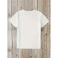 thumbnail image 3 of T-Shirt Col Rond Imprimé Portrait Chic pour Femmes - Manches Courtes Décontractées, Polyester Respirant, Lavable en Machine, 3 of 6