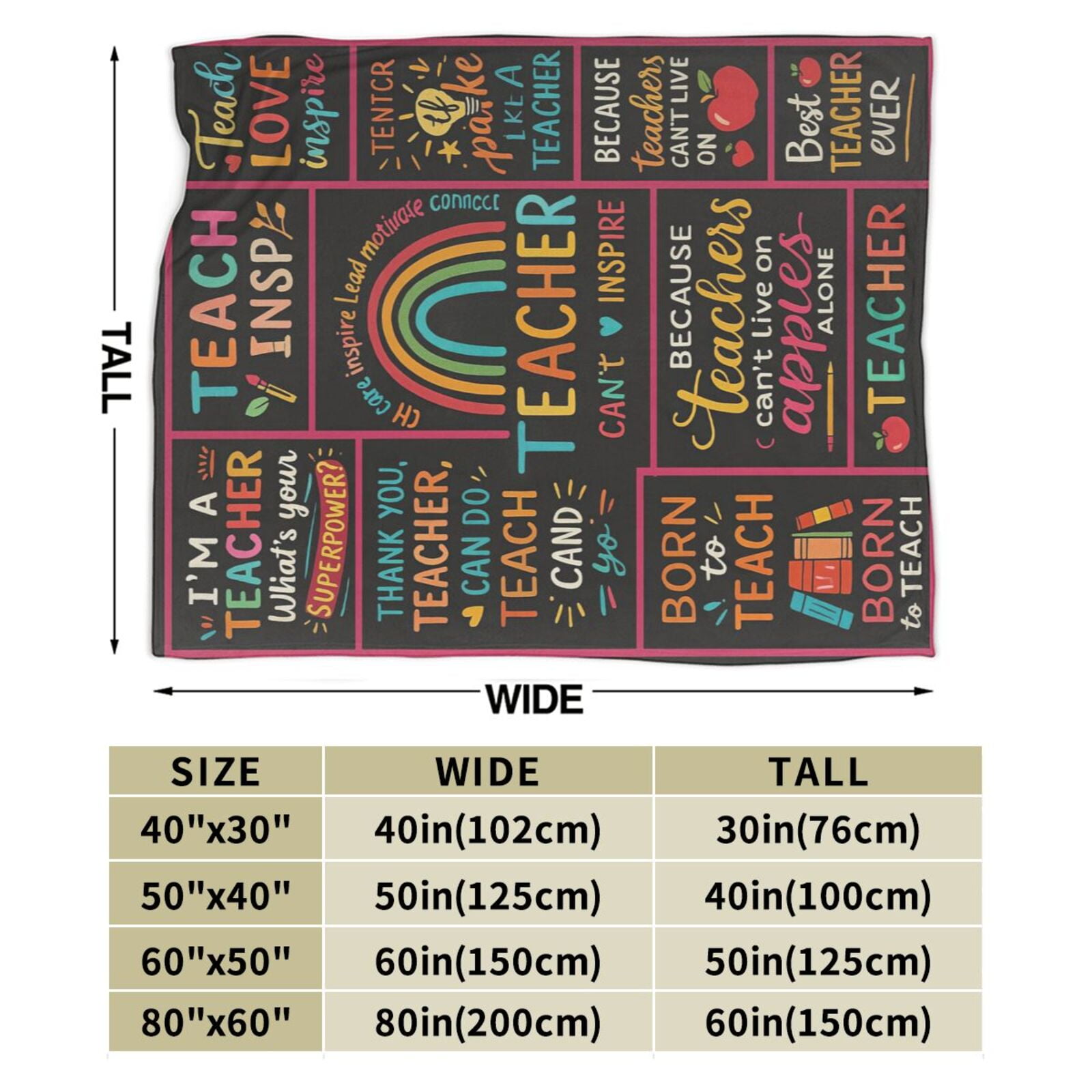 Best Teacher Gifts for Women, Unique Teacher Appreciation Gifts Idea, Teachers Day Gift for Back to School, Funny Christmas Birthday Retirement Gifts for Teachers Blanket 80x60