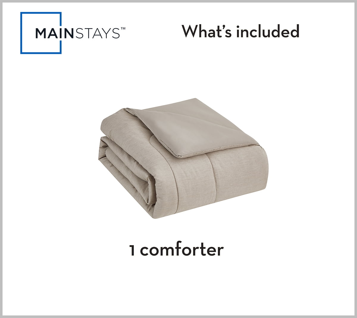 Mainstays Super Soft Microfiber Reversible Comforter, Full/Queen, Tan, 1 Piece