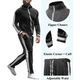 thumbnail image 2 of BUYJYA Men's Velour Tracksuit Set Velvet Sweatsuit Jogging Suits Full Zip Casual Jackets Pants 2 piece Warm Outfit Athletic Workout, 2 of 5