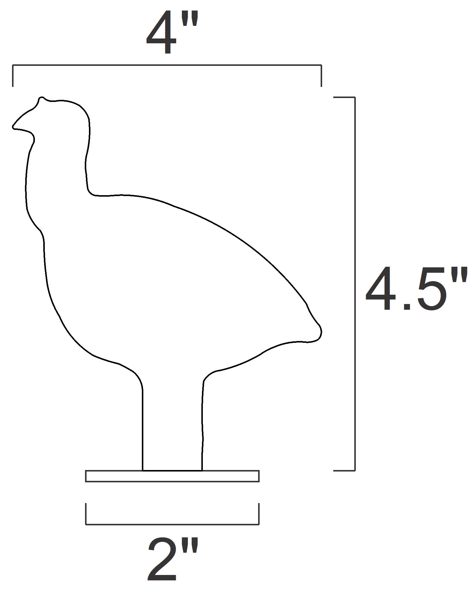 Magnum Target 1/5sc. NRA/IHMSA Metallic Silhouette Targets - 4pc. Small Bore Rifle Knock-overs - 4W