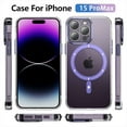 thumbnail image 2 of Bemz Magnetic Case for iPhone 15 Pro Max with Camera Lens Protection (Compatible with MagSafe) Shockproof Reinforced Air Corner Transparent Cover, Tempered Glass Screen Protector (Lavender Purple), 2 of 8