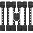 thumbnail image 1 of Cerradura de seguridad para bebés (mejorada), juego de 6 pestillos de seguridad para armarios para niños y bebés, para cajones y frigoríficos (negro, no requiere herramientas), 1 of 5