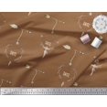 thumbnail image 2 of Soimoi Brown Heavy Satin Fabric Dot,Arrow & Save The Date Text Printed Fabric 1 Yard 54 Inch Wide, 2 of 3