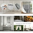 thumbnail image 3 of No Hook Shower Curtains, Waffle Weave Shower Curtain with Snap in Fabric Liner, Tukang Luxury Polyester Fabric Shower Curtain with See Through Top Window, 71" x 74", Grey, 3 of 9
