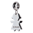 thumbnail image 1 of Charm para Pulsera LuckyLy, Dije de Niña, Acero Inoxidable y Zirconia Cúbica, Modelo Abby plateado UNITALLA, 1 of 8