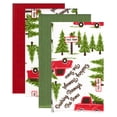 thumbnail image 2 of Kane Home Christmas Microfiber Towels 4-Pack , Red Truck Holiday Print, Kitchen Cleaning and Drying, 2 of 3