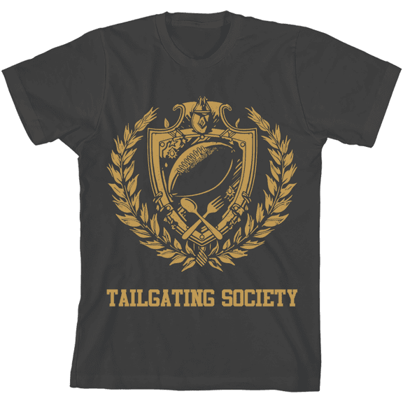American Football Tailgating Society Youth Charcoal Crew Neck Short Sleeve Tee-Medium