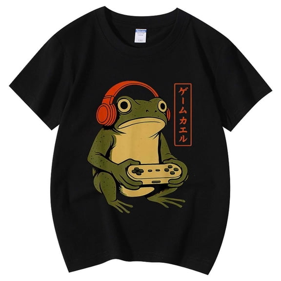 WOYY Toddler Girls Frog T-Shirt Short Sleeve Graphic Tee Kids Casual T Shirt, Sizes 3-4T