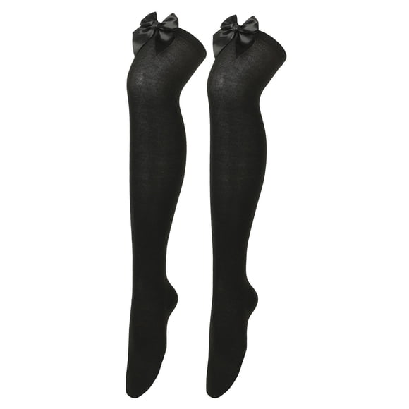 PEASKJP Chaussettes Montantes Graphiques pour Femmes, Bas de Bottes d'Hiver Extra Longs au-Dessus du Genou, Chauffe-Jambes Hauts, Noir Taille Unique