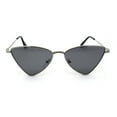 thumbnail image 2 of Womens Metal Rim Triangular Pimp Style Cat Eye Sunglasses Silver Black, 2 of 4