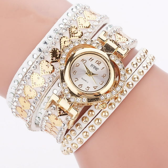 Fiudx Reloj de Pulsera con Diamantes, Piedra de Chakra Verde, Elegante Diseño de Aleación, Accesorio de Uso Diario, Regalo para Amigos, Novias, Aniversarios y Cumpleaños. Ajuste Ajustable. Juego de 1