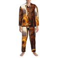 thumbnail image 3 of Daiia Vintage Cute Corgi Sunflower for Men's Long-Sleeved Pajama Set – Soft & Comfortable Sleepwear Button-Up Pajamas Cozy Lounge Wear-Small, 3 of 7