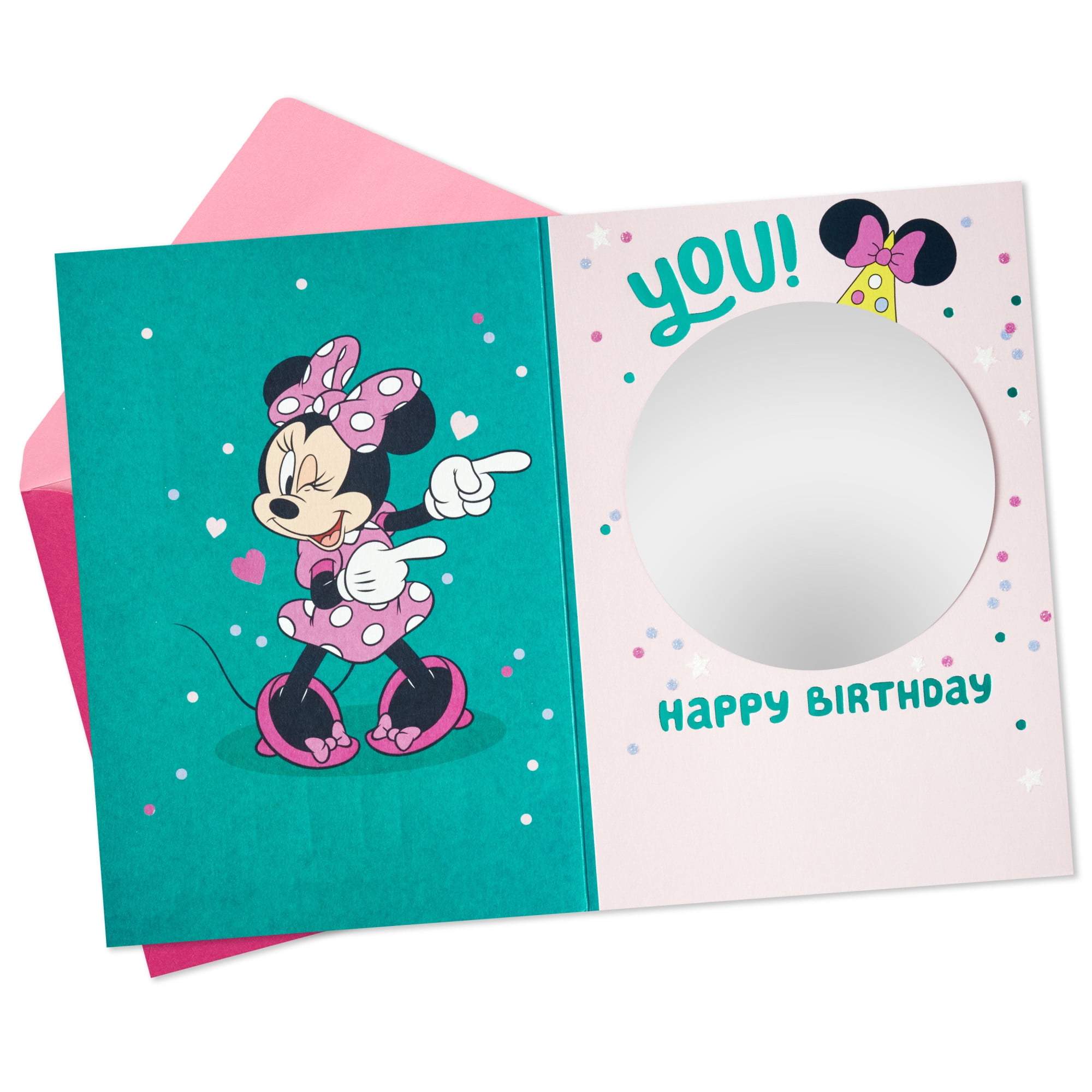 Hallmark Disney Junior Minnie Mouse First Birthday Card With Mirror (Super Cute)