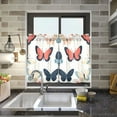 thumbnail image 4 of Yayeee Kitchen Curtains Tier Pair Light Filtering 27"x36" Rod Pocket Short Cafe Window Panel, Beige Butterflies, 4 of 7
