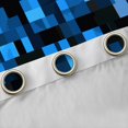 thumbnail image 4 of Manfei Geometric Check Black Out Curtains,Patchwork Pixel Buffalo Curtains Pack of 2 (42x63 Each),Blue Black Bedroom Curtains For Girls Boys,Breathable Home Decor, 4 of 6