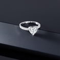 thumbnail image 4 of Gem Stone King 0.68 Ct Heart Shape White Zirconia 925 Sterling Silver Ring, 4 of 5