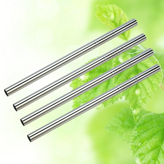MLINS 4 Pcs Straw Stainless Steel Drinking Plastic Straws Straight