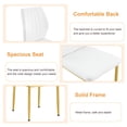 thumbnail image 3 of Hi loPres 5-Piece Dining Set for Apartments, 47" White Faux Marble Table with 4 Shell-Back White PU Chairs, 1.3" Thick Top and Stable Gold Metal Legs Suite, 3 of 10