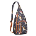 thumbnail image 1 of Cute Cartoon Dino Sling Backpack - Funny Dinosaur Pattern Crossbody Bag, Fashionable Pack for Commuters, 1 of 1