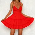 thumbnail image 3 of Femmes Fronde Robe Backless Été Bretelles Robe Dentelle Coutures Femmes Vestidos, 3 of 7
