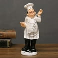 thumbnail image 3 of Escultura decorativa de figura de chef para decoración de cocina, decoración campestre en miniatura 4 10x10x32cm, 3 of 8