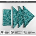 thumbnail image 4 of Vargottam Designer Cotton Canvas Napkins - Set of 12, 20-Inch, Refreshing Green Tone Botanical Vine Print, Durable & Absorbent Cloth Napkins for Dining, Parties, and Home Decor - Machine Washable, 4 of 7