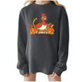 thumbnail image 3 of Craaazy Thanksgiving Shirts For Women Long Sleeve Pullover Crewneck Tops Loose Graphic Turkey Pumpkin Graphic Sweatshirts Gifts For Women, 3 of 4