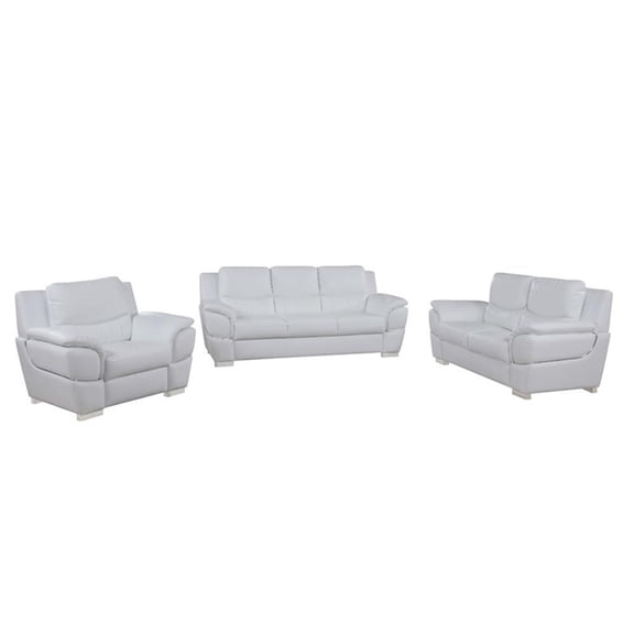 Titan Furnishings Modern Leather Upholstered Sofa Set in White