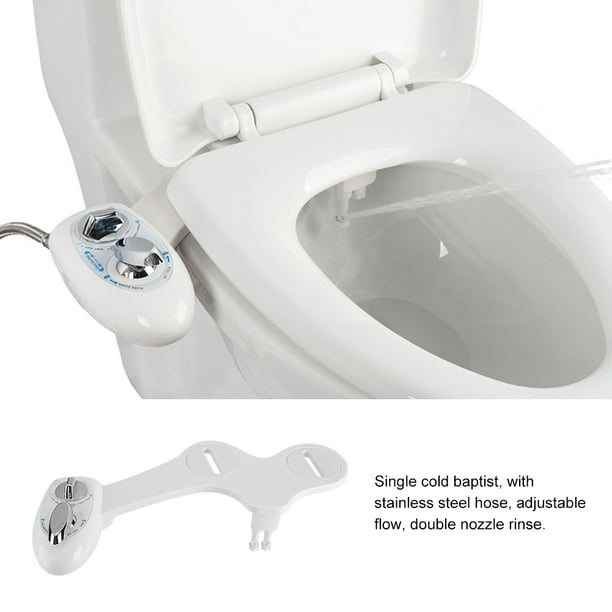 Non-Electric Mechanical Toilet Attachment with Self Cleaning Nozzles Fresh Water Spray Cold Water - Walmart.com