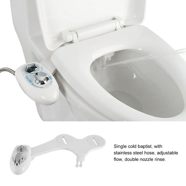 NonElectric Mechanical Bidet Toilet Seat Attachment with Self Cleaning