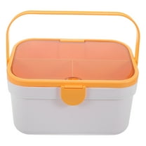 OUNONA Large Capacity Medicine Storage Box With Handle Double-Layer Compartment Organizer For Home And Travel Clear Medical Supply Container