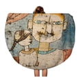 thumbnail image 1 of SIDONKU 60 inch Round Beach Towel Blanket Adam and Little Eve by Paul Klee 1921 Swiss Travel Circle Circular Towels Mat Tapestry Beach Throw, 1 of 2