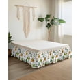 thumbnail image 2 of Cute Cartoon Wrap Around Bed Skirts for King Bed 16" Drop,Bed Skirt with Adjustable Elastic Belt Dust Ruffle Bed Valance for Bedroom Hotel Luxury Cat Butterfly Spring Floral Botanical Bed Frame Cover, 2 of 7