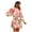 Pink, variant on Fesfesfes Womens Dress Floral Print Round Neck Summer Dress Loose Casual 3/4 Sleeve Mini Sundress