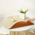 thumbnail image 1 of Feltree Double Sided Two Color Leather Round Table Mat Rainproof Dirtproof Oil Proof and Heat-insulating Placemat Home Solid Color Tablecloth, 1 of 7