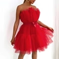 thumbnail image 5 of formal Gowns and Evening Dresses Holiday Party Dresses for Women European and American Tube Top Style Mesh Temperament Bowknot Tutu Dress for Women, 5 of 9