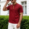 thumbnail image 4 of Mens Shirts Short Sleeve Casual Summer Basic T Shirts Button Vintage Lightweight Tee TopsSize XL, 4 of 9