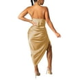 thumbnail image 2 of ITFABS Women?s Solid Color Suspender Backless Drawstring Skinny Dress, 2 of 5